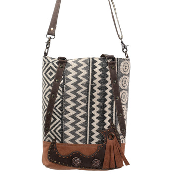 OHLAY KB380 TOTE Upcycled Wool Canvas Genuine Leather women bag western handbag purse